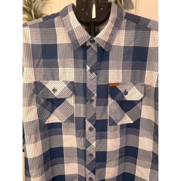 EUC Orvis Short sleeve blue plaid button down shirt Size XL - Picture 1 of 7